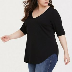 Torrid 3/4 Tunic Tees Top Black Charcoal Grey 0